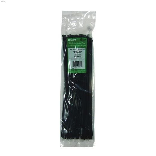 14-1/2" x 0.19" UV Black Cable Tie-100/Pack