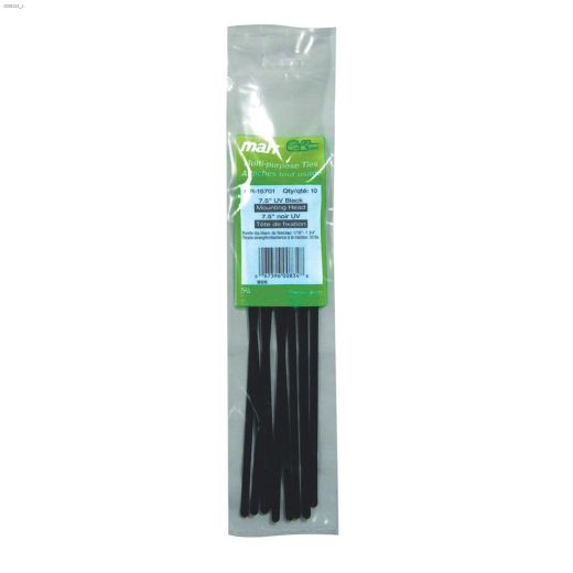 6.7" x 0.15" UV Black Mounting Head Cable Tie-10/Pack