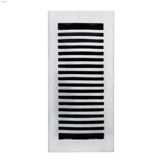 4" x 10" Satin Nickel Louvered Dome Design Floor Register