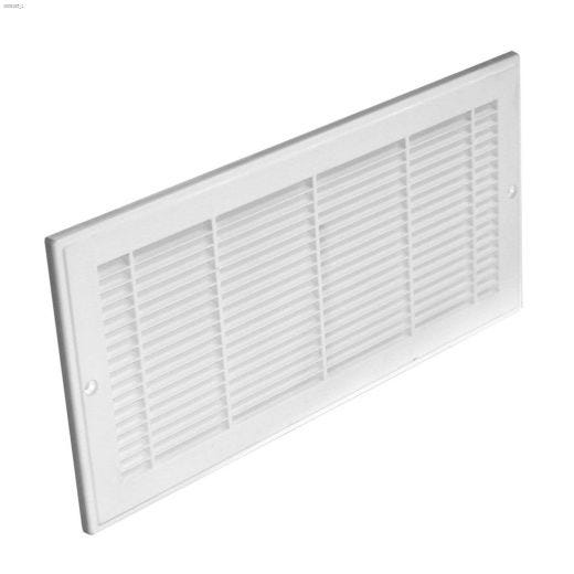 6" x 14" White Louvered Design Sidewall Grille