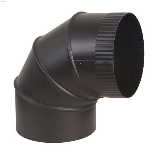 7" Black Matte Single Wall Adjustable Elbow