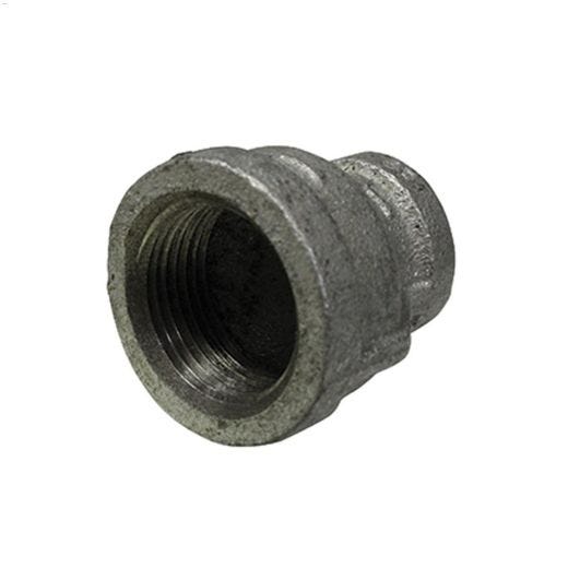 1-1\/2\" x 1-1\/4\" Galvanized Malleable Iron Reducing Coupling