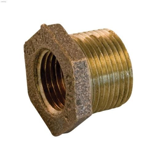 1\" x 3\/4\" Thread Red Bronze Hex Bushing