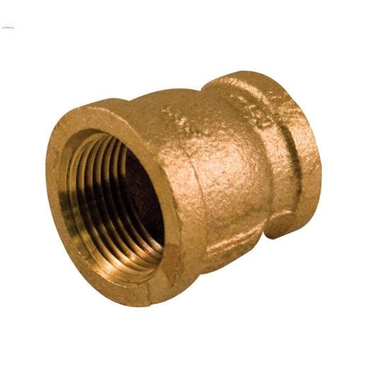 3\/8\" x 1\/4\" Thread Bronze Reducing Coupling