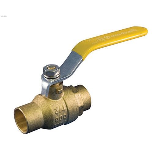Aqua-dynamic\u00ae 3\/4\" Solder Forged Brass Full Port Ball Valve