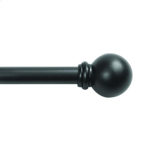 5/8" 28 - 48" Tringle à rideau de fenêtre Chelsea noir