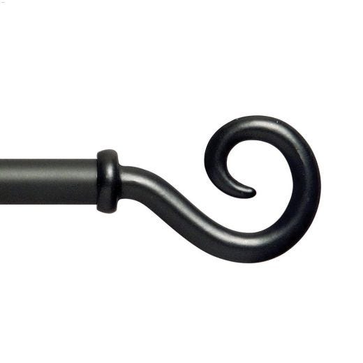 1/2" 28 - 48" Tringle à rideau de fenêtre médiévale noire