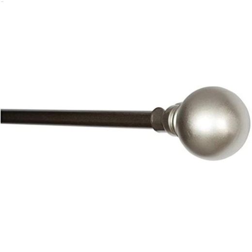 3/4" 36 - 66" Brushed Nickel Mercer Single Curtain Rod