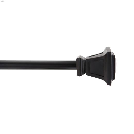 5\/8\" 48 - 86\" Black Seville Single Window Curtain Rod