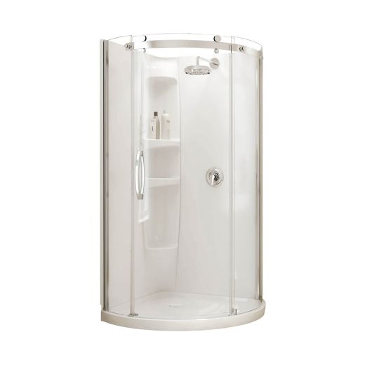 White Olympia Round Shower Wall Set
