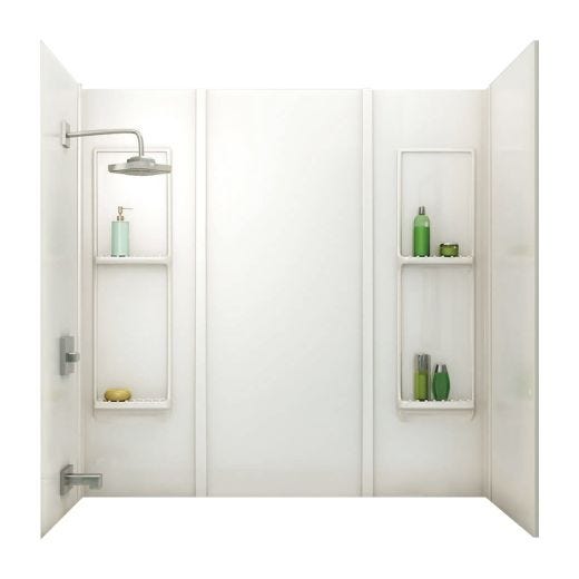 60-1/2" x 31-3/4" x 59" White Elan Tub Wall Kit