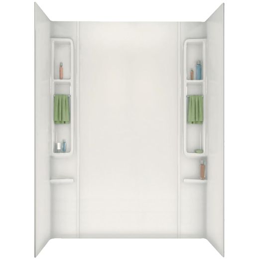 61" x 33-1/2" x 80" White Finesse Tub Wall Kit