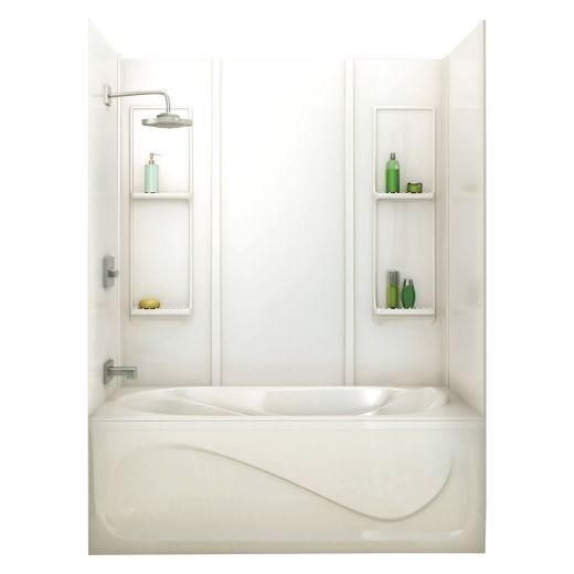 61-1/4" x 32" x 50" White Parisienne Tub Wall Kit