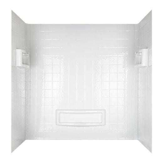 31-1/4" x 55-3/4 - 60" x 60" High Gloss White Wall Kit