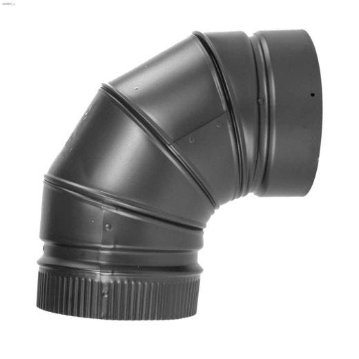 6\" Black Double Wall Elbow