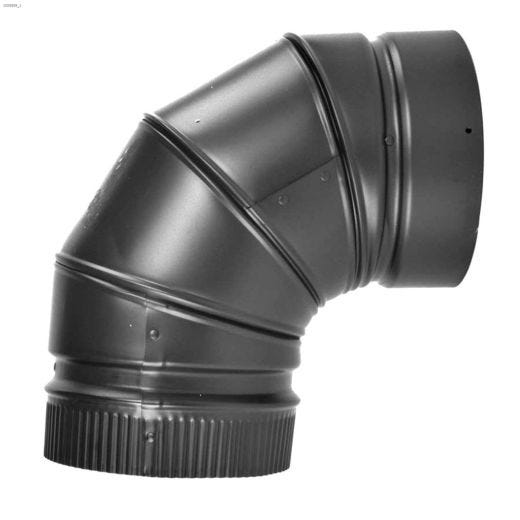 7" Black Double Wall Elbow