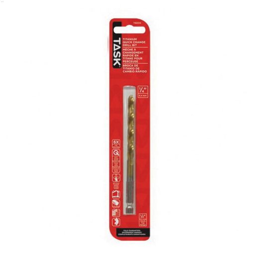 1/4" Titanium Coated Quick-Change Drill Bit