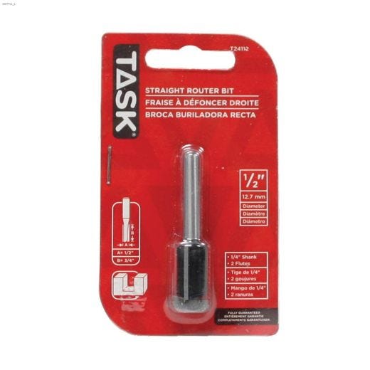 1/2" x 3/4" Tungsten Carbide Straight Router Bit
