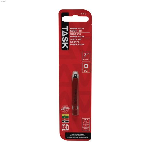 2" #2 Robertson Tip Red 2 Piece Screwdriver Bit