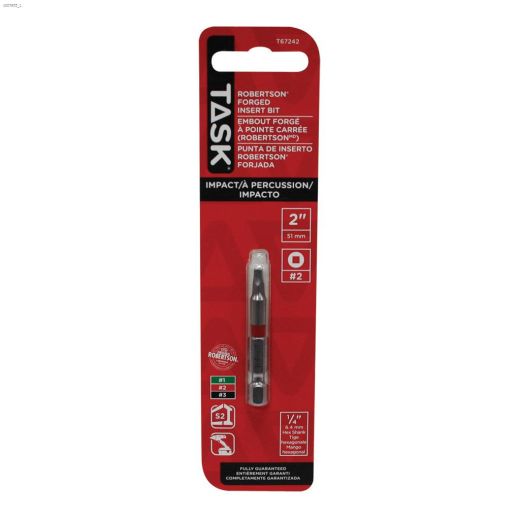 2" #2 Robertson S2 Steel Impact Driver Bit