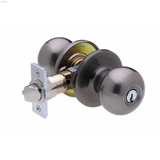2\" Entry KD Antique Nickel Villa Door Ball Knob