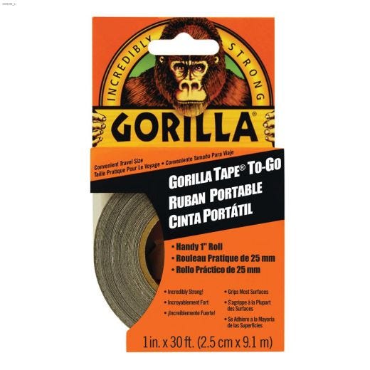 30' x 1" Ruban adhésif noir Gorilla
