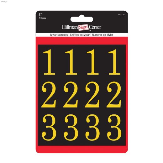 2\" Gold On Black Mylar Numbers Kit