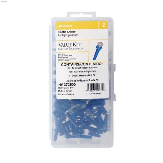 #6-8 x 3/4" Phillips SMS Conical Plastic Anchor