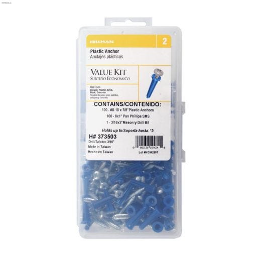 #8-10 x 7/8" Phillips SMS Conical Plastic Anchor