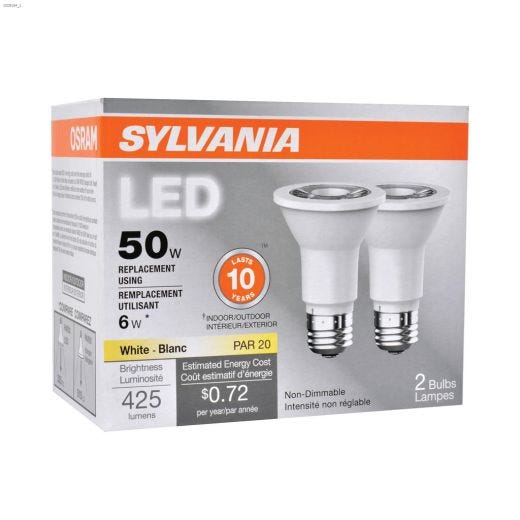 6 Watt Medium PAR20 LED Bulb-2/Pack
