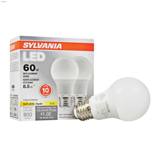Frosted 8.5 Watt Medium A19 LED Bulb-2/Pack