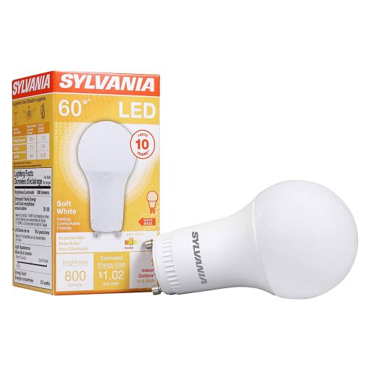 Frosted 8.5 Watt GU24 Bi-Pin A19 LED Bulb