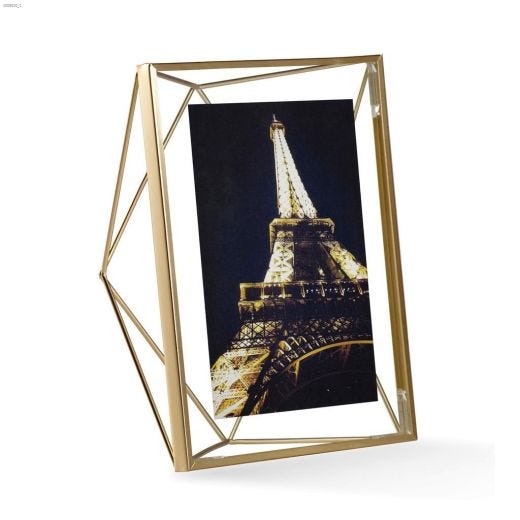 7" x 9" x 3" Metal Frame Matte Brass Photo Frame