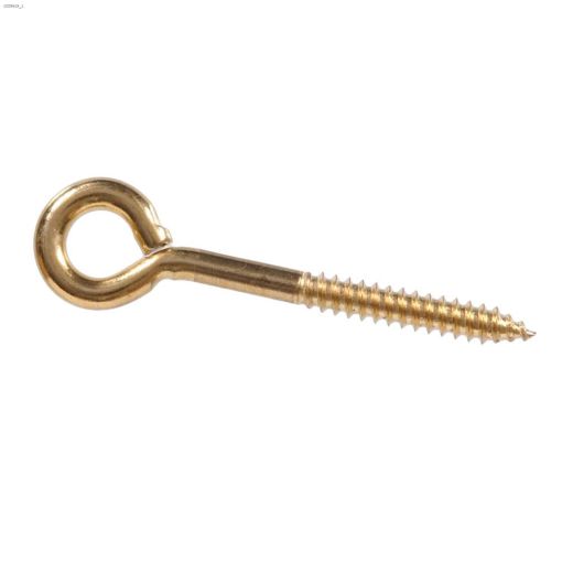 1/4" x 3-3/4" Brass Lag Thread Eye Screw