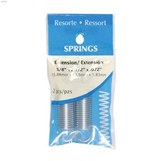 5\/8\" x 2-1\/2\" Zinc Plated Extension Spring-1\/Pack