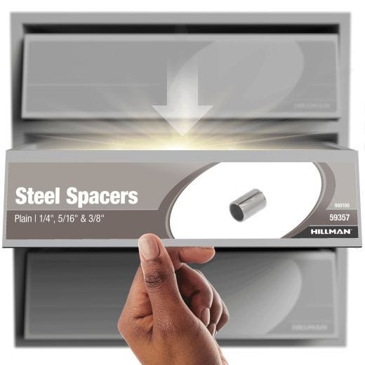 3/8" x 1/2" x 1" Steel Spacer