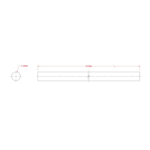 1/4" x 6' Plain Weldable Steel Round Rod