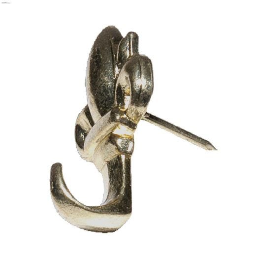 Gilt Fleur De Lis Head Push Pin Hanger -1/Pack