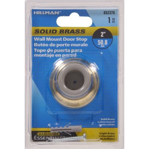 2" Solid Brass/Bright Brass Door Stop