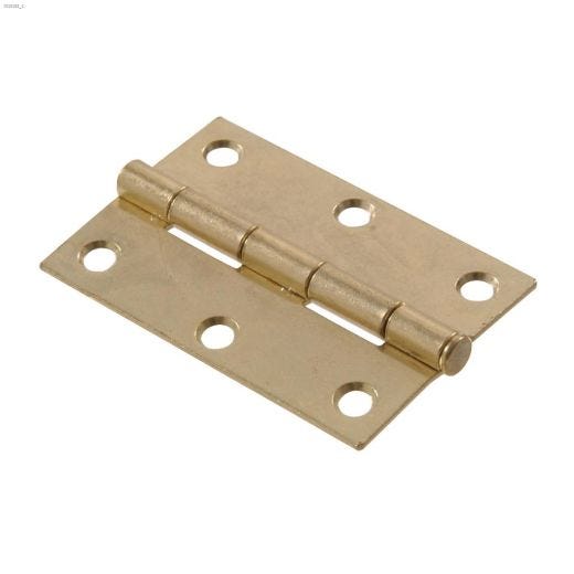 2" Brass Plated Removable Pin Light Narrow Hinge-2/Pack