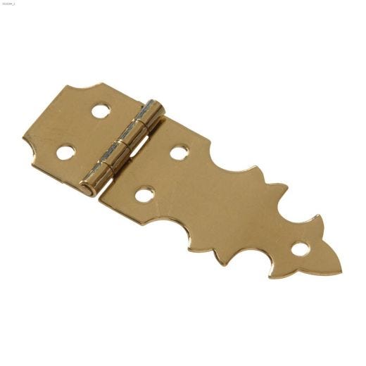 5/8" x 1-7/8" Bright Solid Brass Decorative Hinge-2/Pack