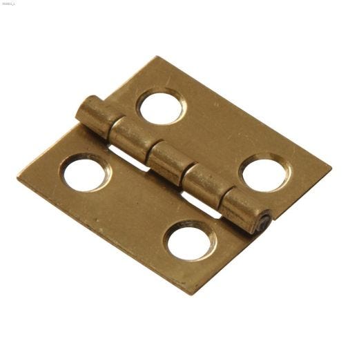 1" x 13/16" Bright Brass Solid Brass Medium Hinge-4/Pack