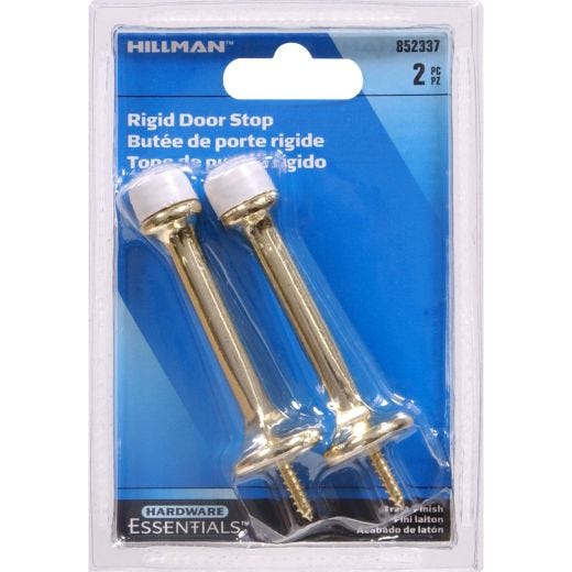 3" Brass Plated Standard Rigid Door Stop-2/Pack