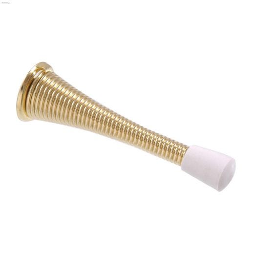 3" Brass Plated Broad Base Spring Door Stop-2/Pack