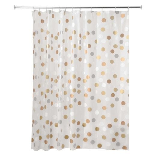 72" x 72" Metallic PEVA Gilly Dot Shower Curtain