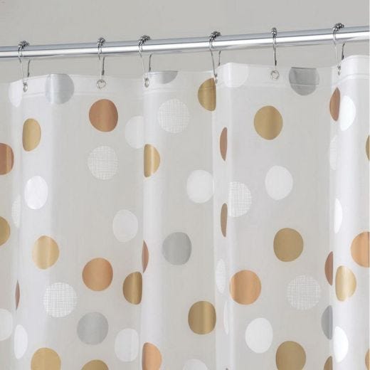 72" x 72" Metallic PEVA Gilly Dot Shower Curtain