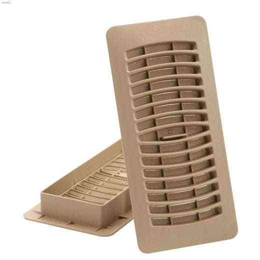 4\" x 10\" Taupe Louvered Design Floor Register