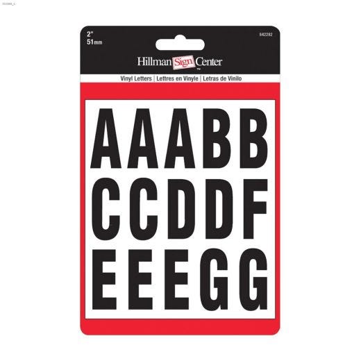 Ensemble de lettres en vinyle noir de 2"