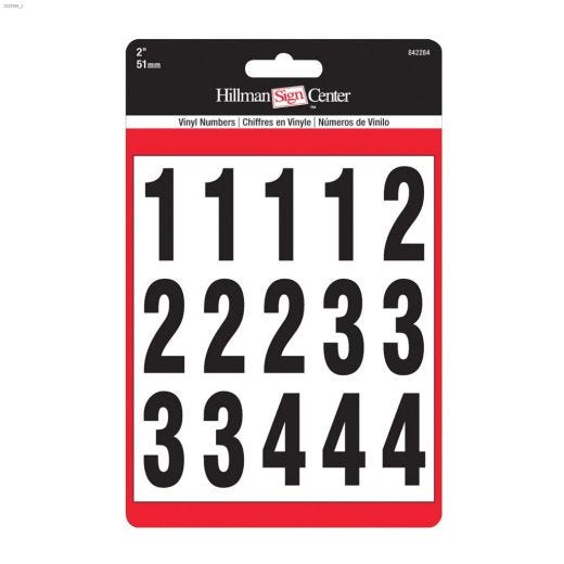 2\" Black On White Vinyl Numbers Kit