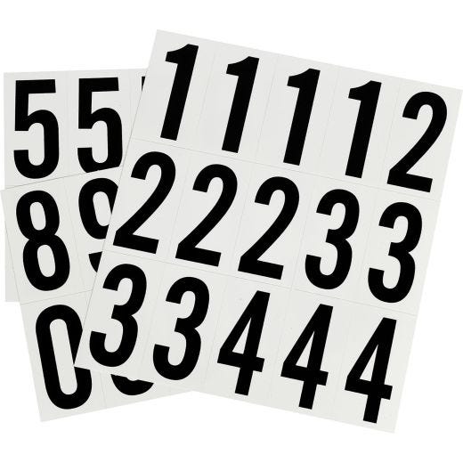2" Black On White Vinyl Numbers Kit
